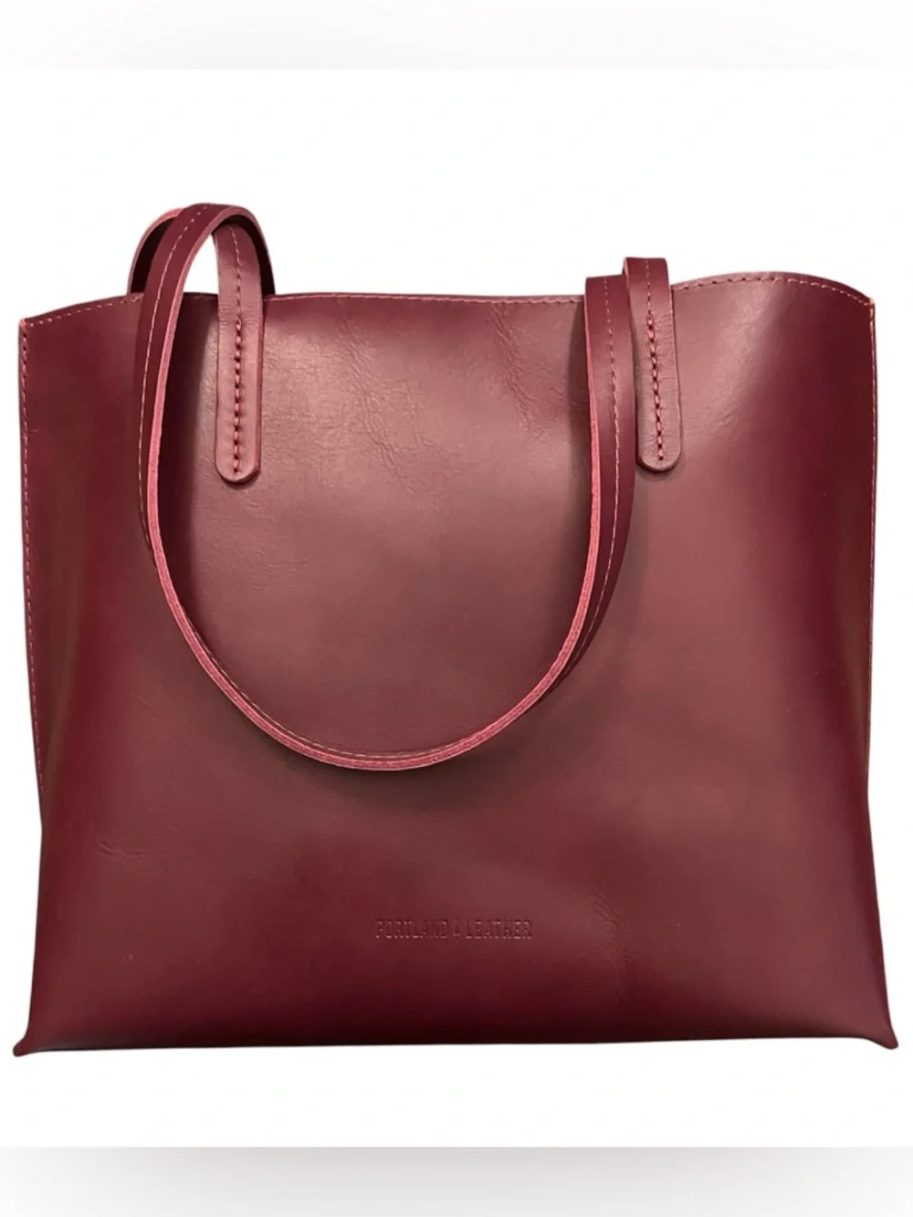 Portland Leather August Tote Bag in Lollipop - Picture 2 of 7